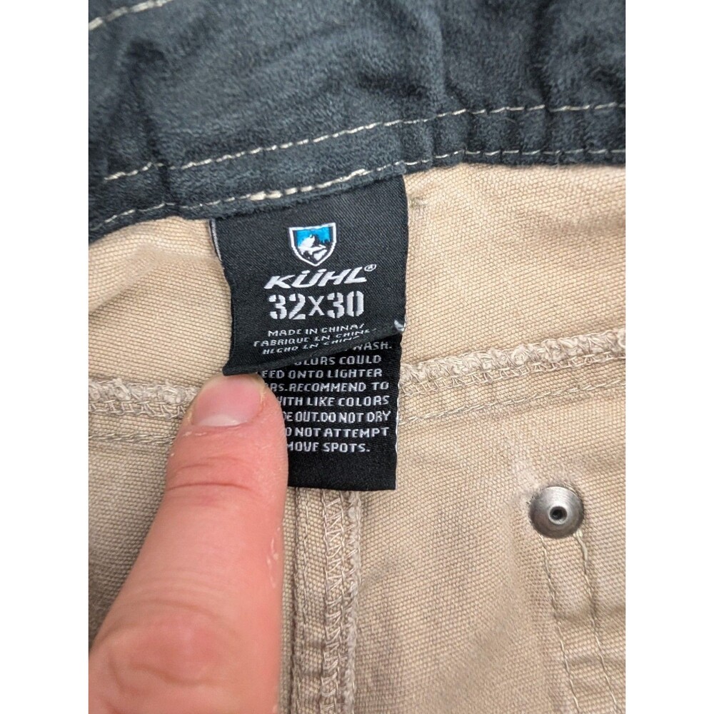 Men's 32x30 Kuhl Kanvus Klassik Jean Chino Gray Hiking Casual Pant Canvas Brown - Picture 4 of 10